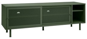 Ciemnozielona metalowa szafka pod TV 160x55 cm Veep – Unique Furniture