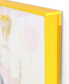 Obraz drukowany z ręcznie malowanymi elementami na płótnie z ramą w zestawie 102x102 cm New Age Yellow – Malerifabrikken
