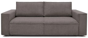 Ciemnobrązowa sztruksowa rozkładana sofa 245 cm Nihad – Bobochic Paris