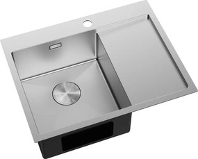 Mexen Exar zlewozmywak stalowy 1-komorowy z ociekaczem, lewy 620 x 480 mm, inox - 6431621005L-01