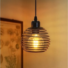 Lampa wisząca Nettlife Vintage 1 Bulb: czarna lampa wisząca w stylu industrialnym z kablem 4,5 m, wtyczką i przełącznikiem, gniazdem E27