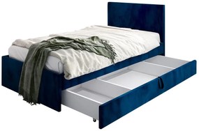 Granatowy tapczan młodzieżowy z zagłówkiem R9-K83