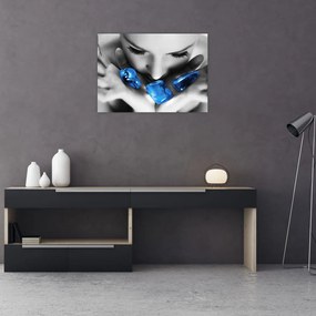 Obraz portretu kobiety z kamieniami (70x50 cm)