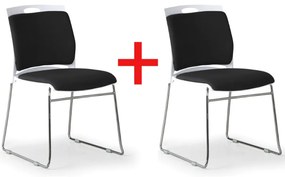 Krzesło konferencyjne BODA, 1+1 GRATIS, czarne