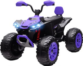 AIYAPLAY Elektryczny quad dla dzieci, 24V pojazd elektryczny z 4 kołami, reflektory, złącze USB, funkcja MP3, 6,5 km/h, 3-8 lat