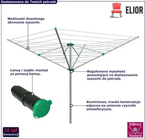 Zielona Obrotowa Suszarka Ogrodowa G9-Z24