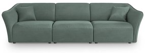 Turkusowa sofa z materiału bouclé 292 cm Tokyo – Cosmopolitan Design