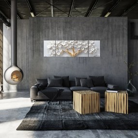Obraz – Eleganckie drzewo życia 3D pełne kwiatów (170x50 cm)