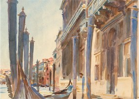 Obraz - John Singer Sargent, Gondola Moorings on the Grand Canal, reprodukcje (70x50 cm)