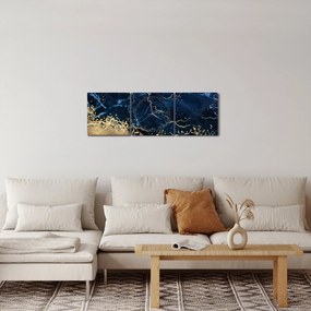 Obraz - Ciemnoniebieski marmur (z zegarem) (90x30 cm)