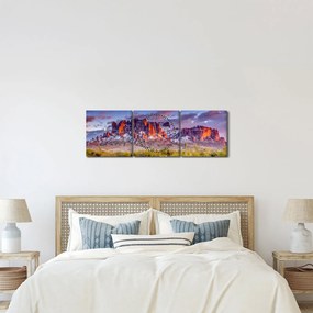 Obraz - Góry w Arizonie (z zegarem) (90x30 cm)