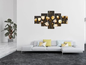 Obraz - Tulipany - abstrakcja (125x70 cm)