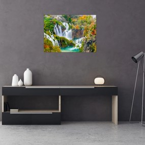 Obraz na szkle - Park Narodowy Jezior Plitwickich (70x50 cm)