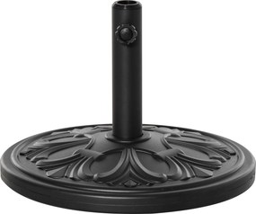 aOutsunny Parasol Stojak Parasol Uchwyt Parasol Podstawa 13 kg Stojak Parasol Ø35/Ø38/Ø48mm Plastik + Cement Antyczny Czarny Ø48 x 34 cm