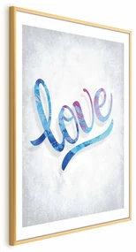 Plakat Love 21x30 cm z ramą złotą z marginesem ARTGEIST B