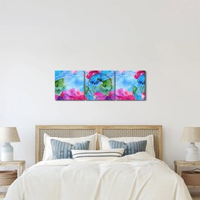 Obraz - Kolorowe fale (z zegarem) (90x30 cm)