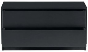 Czarna modułowa szafka pod TV z litego drewna sosnowego 231x40 cm Finca – WOOOD