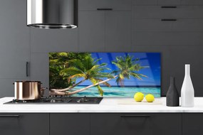 Szkło nad Blatem Tropikalny Brzeg Z Palmą