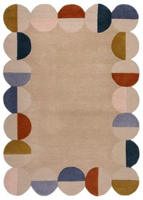 Beżowy wełniany dywan tkany ręcznie 120x170 cm Mia Scallop Frame – Flair Rugs