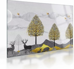 Obraz na szkle malowanych jeleni (70x50 cm)