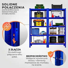 Regał o dużej nośności HEAVY, maks. 875kg, 90x40x180cm, niebieska Monzana