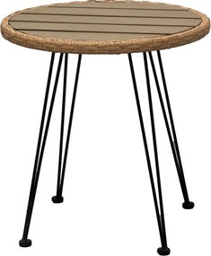 Zestaw ogrodowy Autronic 1+2, metal, poliratan, naturalny, AZ-F1208 NAT