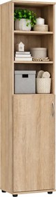 Skandynawski regał biurowy z drzwiczkami dąb sonoma C3-R24