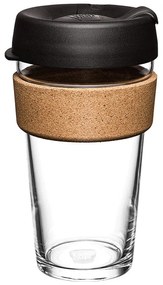Czarny/brązowy kubek podróżny 454 ml Brew Cork Black L – KeepCup