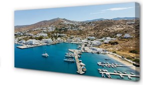 Obraz canvas na ścianę Malownicze Miasto na Greckim Wybrzeżu
