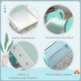 AIYAPLAY Zjeżdżalnia z antypoślizgowymi stopniami Bezpieczna zabawa dla dzieci Zielony 120x53x53cm | Aosom PL