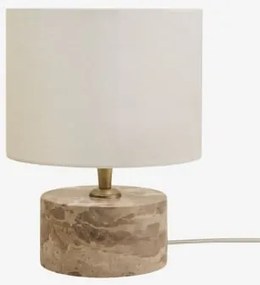 Lampa Stołowa Z Naturalnego Kamienia Orlena Marmur Beżowy Panther & Biały Ø20 Cm - ↑15 Cm Arlina - Sklum