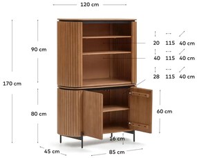 Regał z drewna mango w naturalnym kolorze 120x170 cm Licia − Kave Home