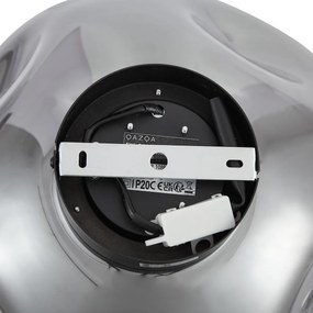 Designerska lampa sufitowa czarna z przydymionym szkłem - Gemma