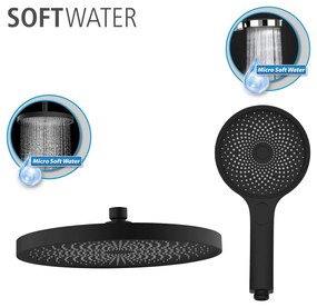 Czarny zestaw prysznicowy ze stali nierdzewnej 120 cm Soft Water – Wenko