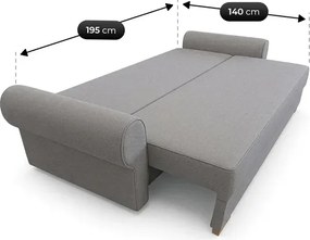 Sofa z Funkcją Spania RELON Szara Nowoczesna