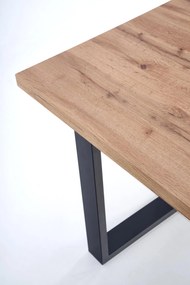 Stół rozkładany 135-185/85 cm, VENOM dąb wotan, czarny, 6-8 osobowy loft, industrialny