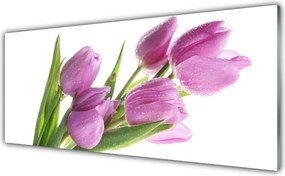 Szkło nad Blatem Pastelowe Tulipany w Ogrodzie