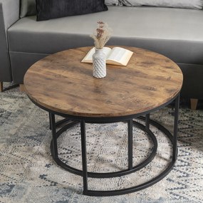 Zestaw Stolików Kawowych FIGO MAX 60 cm/80 cm Dąb Rustykalny