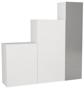 Szafa modułowa 3-drzwiowa - Z lustrem - szer. 180 cm - Biały - TELEZA