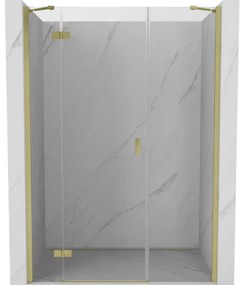 Mexen Mist-H drzwi prysznicowe uchylne lewe 120 cm, transparent, złote szczotkowane - 8A5-120-001-55-00-L