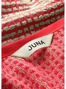 Czerwony ręcznik kąpielowy z bawełny organicznej frotte 70x140 cm Check – JUNA