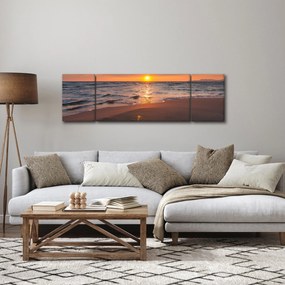 Obraz serca na piasku (170x50 cm)