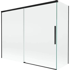 Mexen Rox parawan nawannowy 2-skrzydłowy rozsuwany 190 + 80 x 150 cm, transparent, czarny - 8C9-190-080-70-00