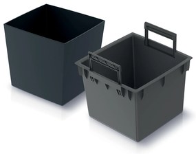 Donica ogrodowa z wkładem Urbi Square Low 29,5 x 29,5 x 29 cm antracytowy PROSPERPLAST