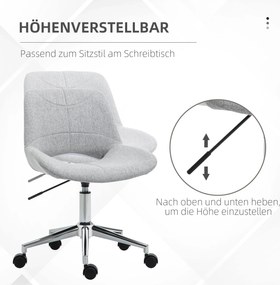 Vinsetto Krzesło Biurowe z Masażem Obrotowe 6-Punktowy Masaż Sztuczna Skóra Szare | Aosom PL