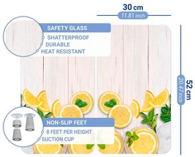 Płyty ochronne na kuchenkę ze szkła hartowanego zestaw 2 szt. 52x30 cm Lemons – Wenko