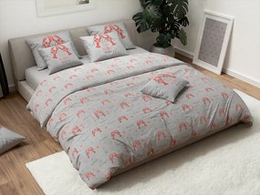 PrzytulneMieszkanie.pl PrzytulneMieszkanie.pl Bawełniana pościel FRIENDS MY LOBSTER szara Rozmiar pościeli: 60 x 70 cm | 140 x 200 cm