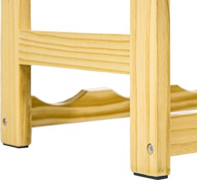 HOMCOM Regał na 42 butelki wina, 7 poziomów, z zabezpieczeniem przeciwwypadkowym, drewno sosnowe, 63x25x102cm, naturalny