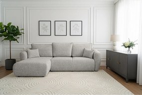 Uniwersalny narożnik Flora z funkcją spania, do salonu, Bella, szary