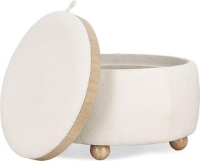 Kremowy puf z materiału bouclé Irisha – Bizzotto